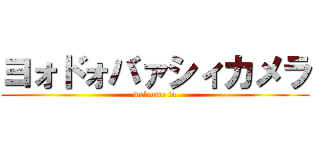 ヨォドォバァシィカメラ (welcome to)