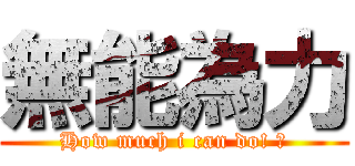 無能為力 (How much i can do! ?)