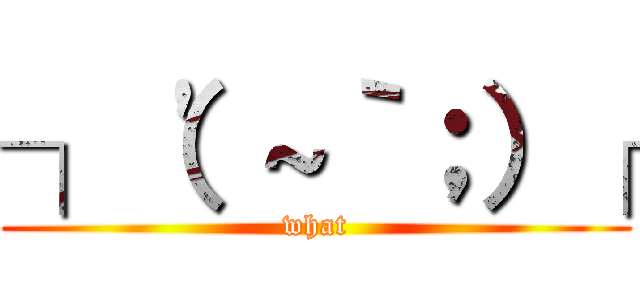 ┐（'～｀；）┌ (what)