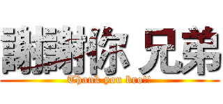 謝謝你 兄弟 (Thank you bro!!)