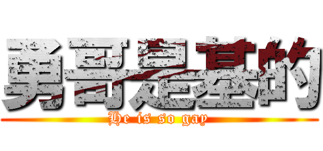 勇哥是基的 (He is so gay)