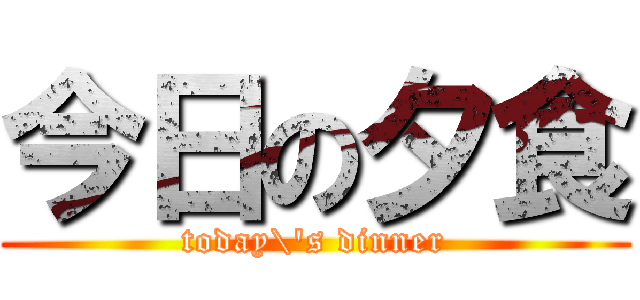 今日の夕食 (today\'s dinner)