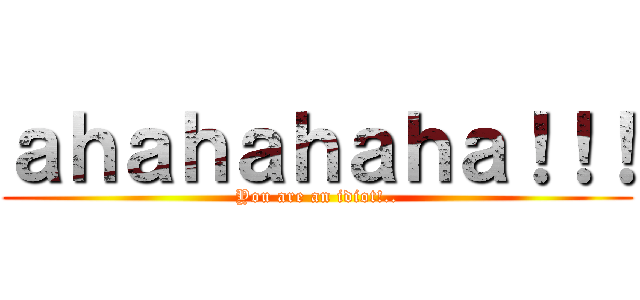 ａｈａｈａｈａｈａ！！！ (You are an idiot!..)