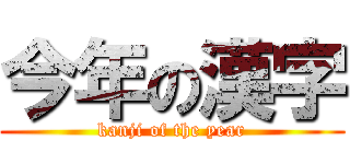 今年の漢字 (kanji of the year)