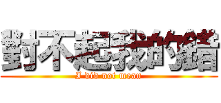 對不起我的錯 (I did not mean)