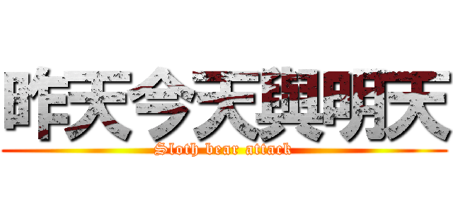 昨天今天與明天 (Sloth bear attack)