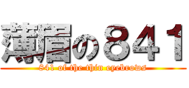 薄眉の８４１ (841 of the thin eyebrows)