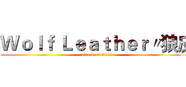 Ｗｏｌｆ Ｌｅａｔｈｅｒ〃狼皮 (attack on titan)