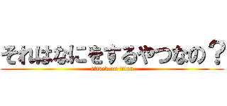 それはなにをするやつなの？ (attack on titan)