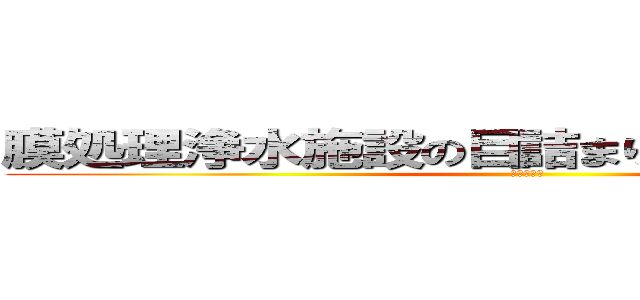 膜処理浄水施設の目詰まり原因物質の解明 (農業集水域)