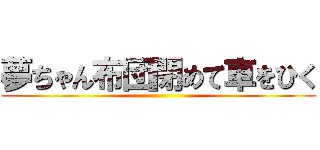 夢ちゃん布団閉めて車をひく ()