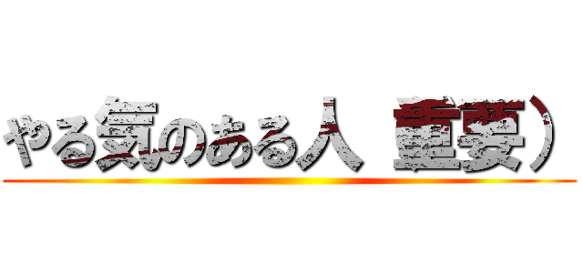 やる気のある人（重要） ()