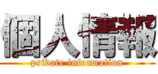 個人情報 (private information)