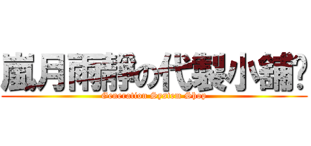 嵐月雨靜の代製小舖ˋ (Generation System Shop)