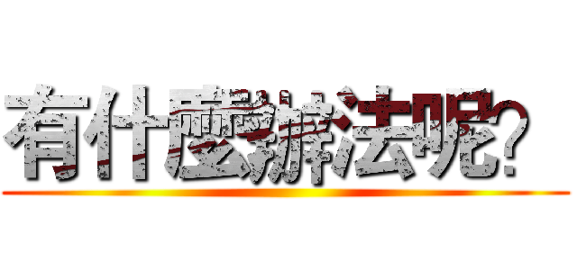 有什麼辦法呢？ ()