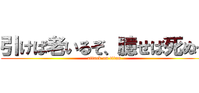 引けば老いるぞ、臆せば死ぬぞ (attack on titan)