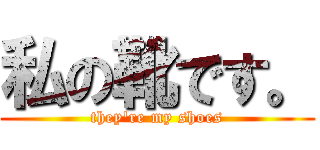 私の靴です。 (they\'re my shoes)