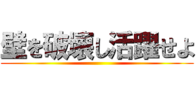 壁を破壊し活躍せよ ()