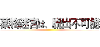 薬物迷宮は、脱出不可能 ()