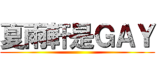 夏雨軒是ＧＡＹ ()