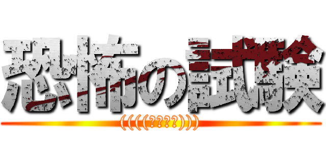 恐怖の試験 (((((；゜Д゜))))