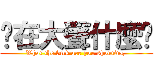 你在大聲什麼啦 (What the fuck are you shouting )