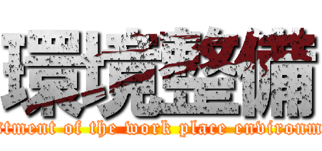 環境整備 (ajustment of the work place environment)