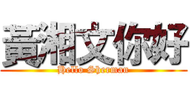 黃湘文你好 (Hello Sherman)