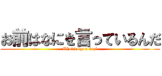 お前はなにを言っているんだ (What do you say?)