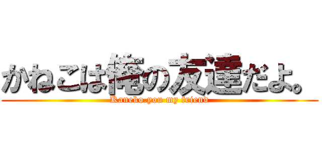 かねこは俺の友達だよ。 (Kaneko.you my friend)