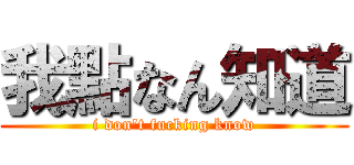 我點なん知道 (i don\'t fucking know)