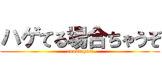 ハゲてる場合ちゃうぞ (noobdayo!!)