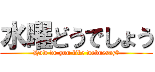 水曜どうでしょう (How do you like webnesay?)