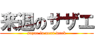 来週のサザエ (sazae in next week)