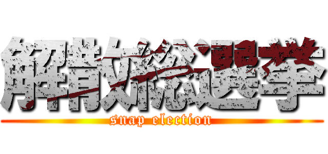 解散総選挙 (snap election)