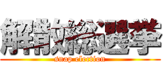 解散総選挙 (snap election)