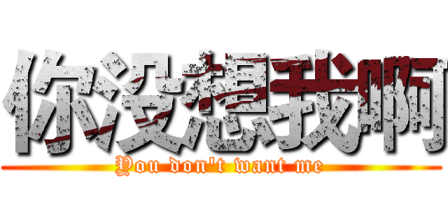 你没想我啊 (You don't want me)