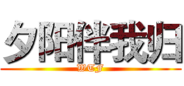 夕阳伴我归 (WTF)