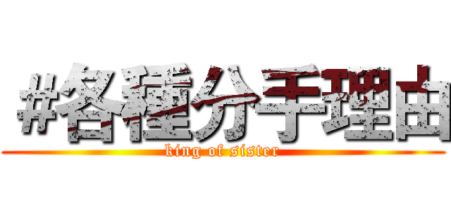 ＃各種分手理由 (king of sister)