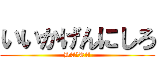 いいかげんにしろ (BA　KA)