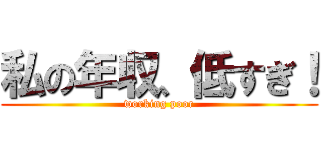 私の年収、低すぎ！ (working poor)