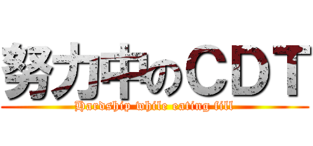 努力中のＣＤＴ (Hardship while eating fill)