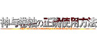 神与卷轴の正确使用方法 (THE TRUE USE WITH GOD AND PAPER)