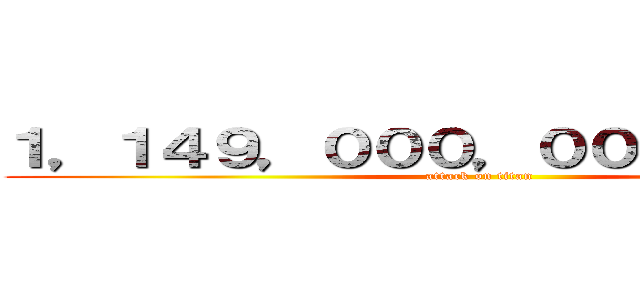 １，１４９，０００，０００，０００円 (attack on titan)