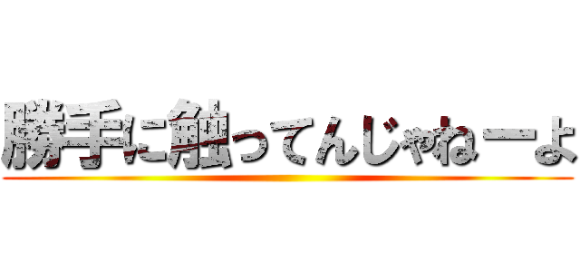 勝手に触ってんじゃねーよ ()