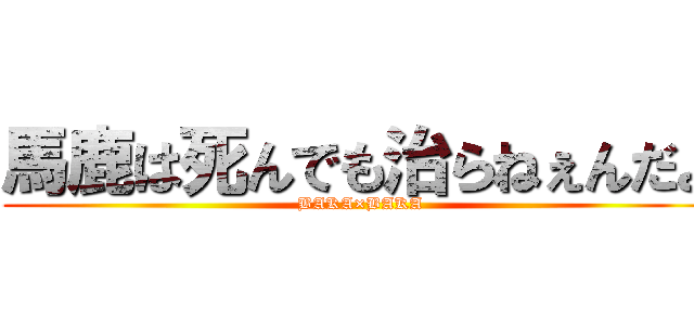 馬鹿は死んでも治らねぇんだよ (BAKA×BAKA)