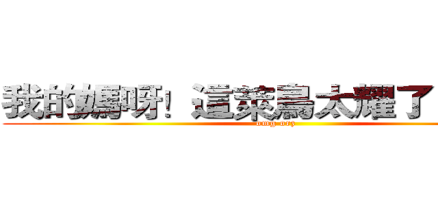 我的媽呀！這萊鳥太耀了！ＱＡＱ (omg orz     )
