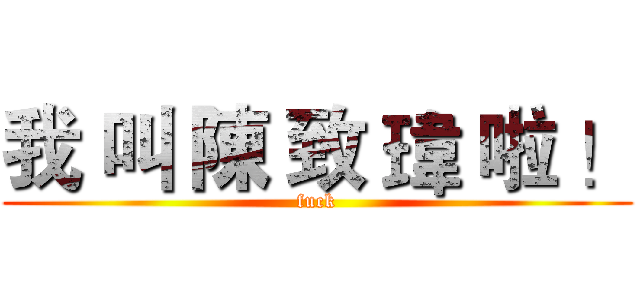 我 叫 陳 致 瑋 啦 ！ (fuck)