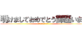 明けましておめでとう御座います (今年も宜しくお願いします)