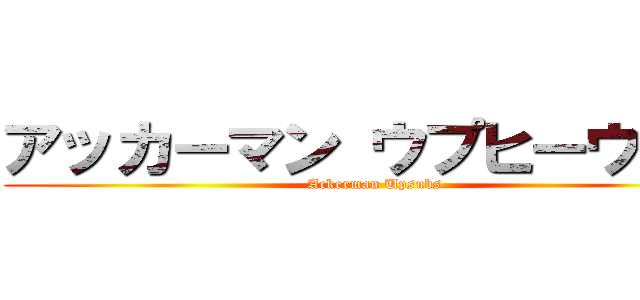 アッカーマン ウプヒーウブス (Ackerman Upsubs)